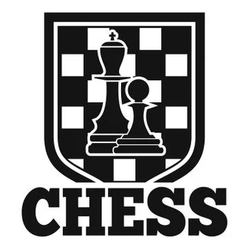 Chess emblem logo, simple style Stock Illustration