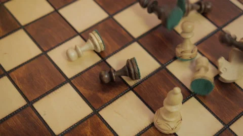 Chess. Falling chess pieces. Stock Footage 40586801