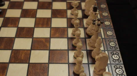 Chess. Female chess player. The first move. Panorama in motion. Stock Footage 40586154