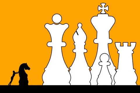 Chess fighting Stock Illustration