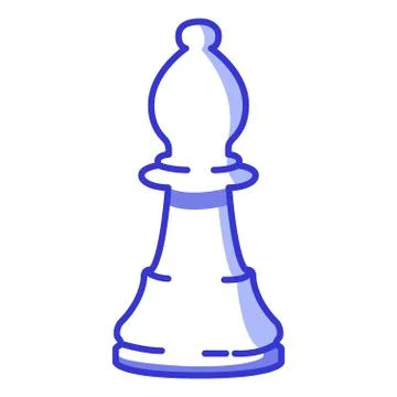 Chess figure bishop. Flat vector line art.Board game.website. Stock Illustration