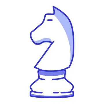 Chess figure horse. Flat vector line art.Board game. Stock Illustration