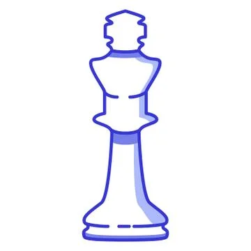 Chess figure king. Flat vector line art.Board game. Stock Illustration