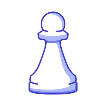 Chess figure pawn. Flat vector line art. Stock Illustration