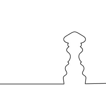 Chess figure of the queen. Continuous line drawing. Beautiful design for black Stock Illustration
