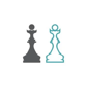 Chess figure of the queen. Stock Illustration