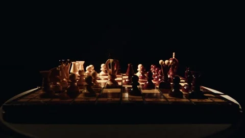 Chess Figures In Beam Light Stock Footage 279562548
