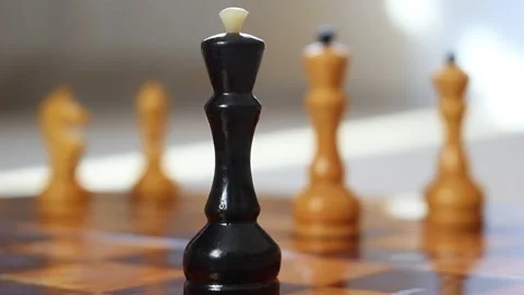 Chess figures black king and white king Stock Footage 85692185