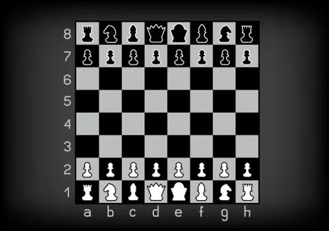 Chess figures board template mockup Stock Illustration