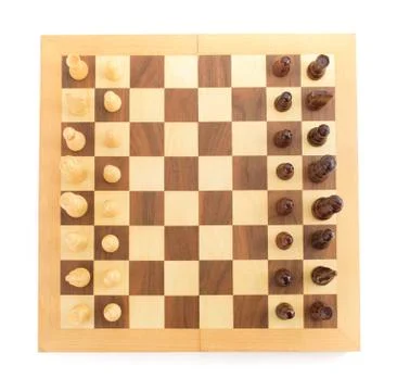 Chess figures on board at white Stock Photos