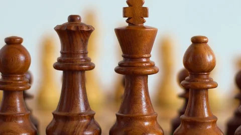 Chess figures with focus shift Stock Footage 127836117