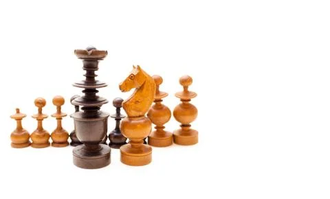 Chess Figures Isolated On White Background Stock Photos