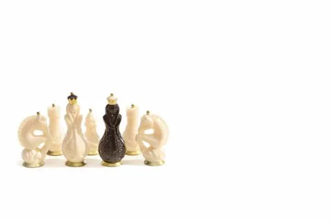 Chess Figures Isolated On White Background Stock Photos