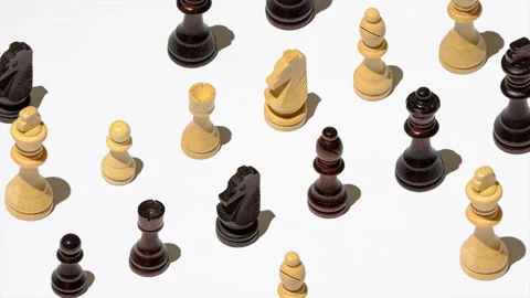 Chess figures pattern disappear and reappear Stock Footage 220601043