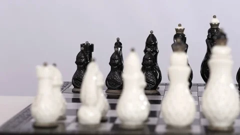Chess figures set up for game Stock Footage 70209826