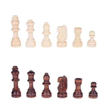 Chess figures set isolated over white background Foto stock