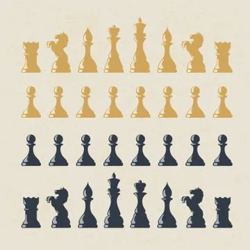 Chess figures set. vector, eps10 Stockillustratie