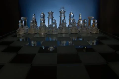 Chess. First step. Copy space for text Stock-Fotos