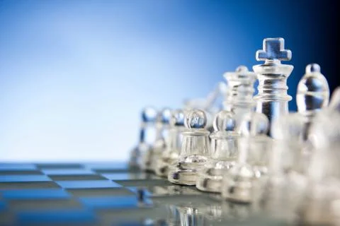 Chess. First step. Copy space for text Stock Photos