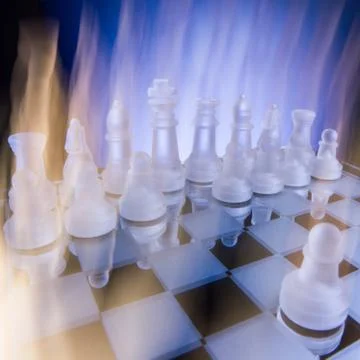Chess. First step. Copy space for text Stock-Fotos