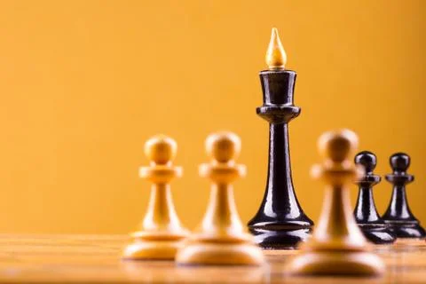 Chess. First step. Copy space for text Stock Photos