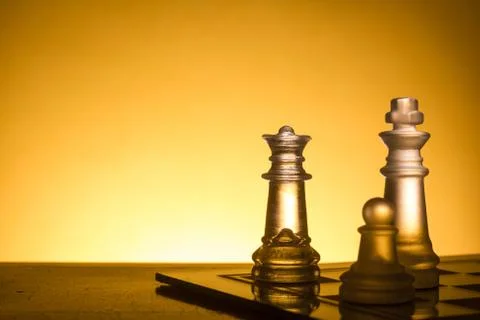 Chess. First step. Copy space for text Stock-Fotos