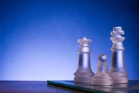 Chess. First step. Copy space for text Stock Photos