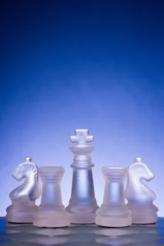 Chess. First step. Copy space for text Stock Photos