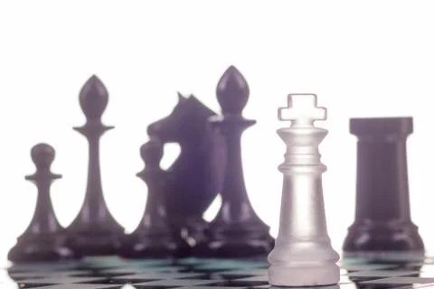 Chess. First step. Copy space for text Stock Photos