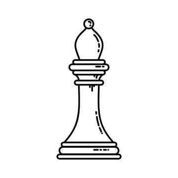 Chess flat bishop icon. Stock vector image of a chess rook isolated piece. Stock Illustration