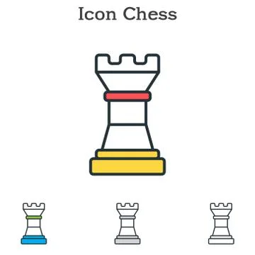 Chess flat icon design for info graphics and businesses Stock Illustration