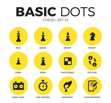 Chess flat icons vector set Stock Illustration
