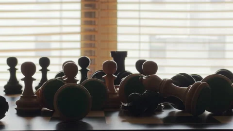 Chess in front of the window. 4K Stock Footage 171395069