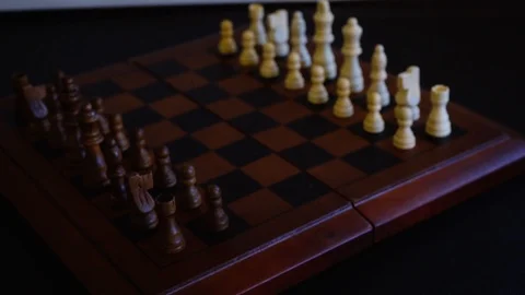 Chess Full board Twirl Down white to black Video stock 124336178