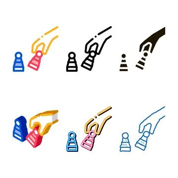 Chess game battle icon vector outline multistyle Stock Illustration