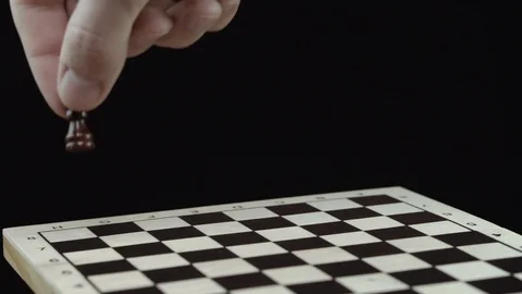 Chess game on black background close up Stock Footage 98653402