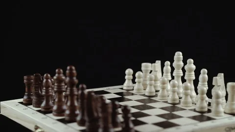 Chess game on black background close up 動画素材 98656739