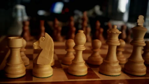 Chess game captured on a mobile camera, close-up. Stock Footage 140971933