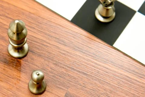 Chess game - captured pieces on side of the chessboard Stock Photos