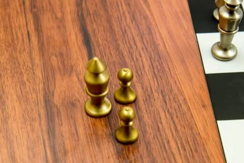 Chess game - captured pieces on side of the chessboard Stock Photos