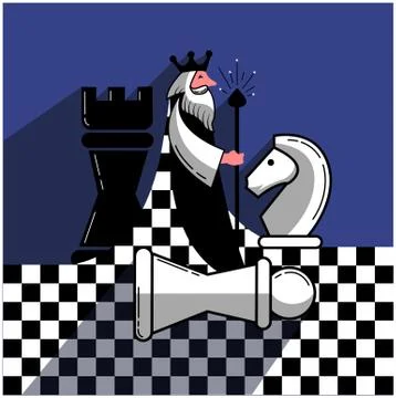 Chess game chess in a flat style Stock Illustration