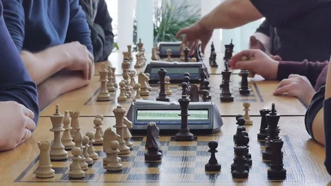 Chess game clock chess club Stock Footage 72887626