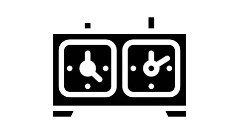 Chess game clock glyph icon animation Stock Footage 166425134