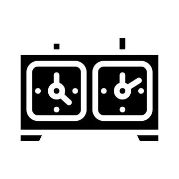 Chess game clock glyph icon vector illustration Ilustración de archivo
