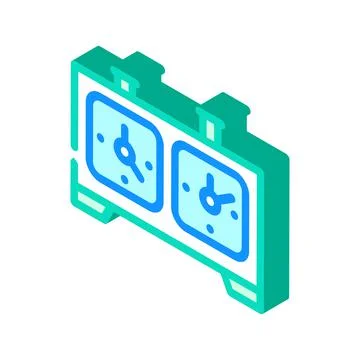 Chess game clock isometric icon vector illustration Stock Illustration