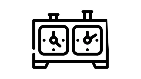 Chess game clock line icon animation Stock Footage 166433314