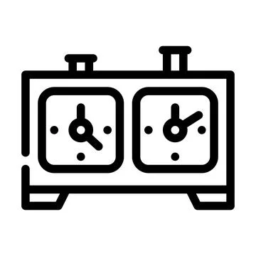 Chess game clock line icon vector illustration Ilustración de archivo