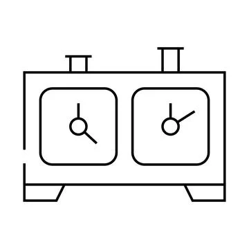 Chess game clock line icon vector illustration Stock Illustration