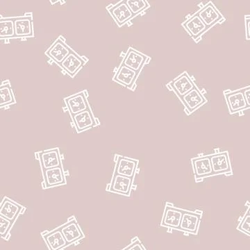 Chess game clock line vector seamless pattern Stock Illustration