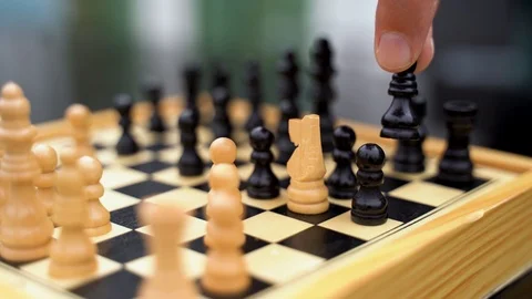 Chess Game Close Up Opponent Stock Footage 92842722